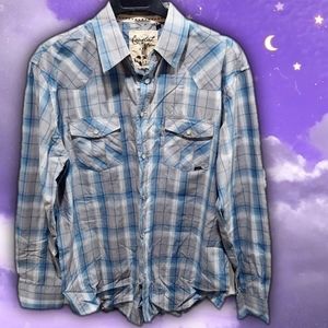 Grunge Coastal Oversized Plaid Shirt